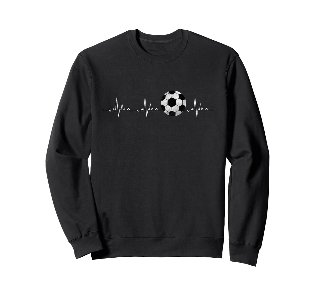 Soccer Ball Heartbeat Funny Sweatshirt - Casual Everyday Wear Unisex