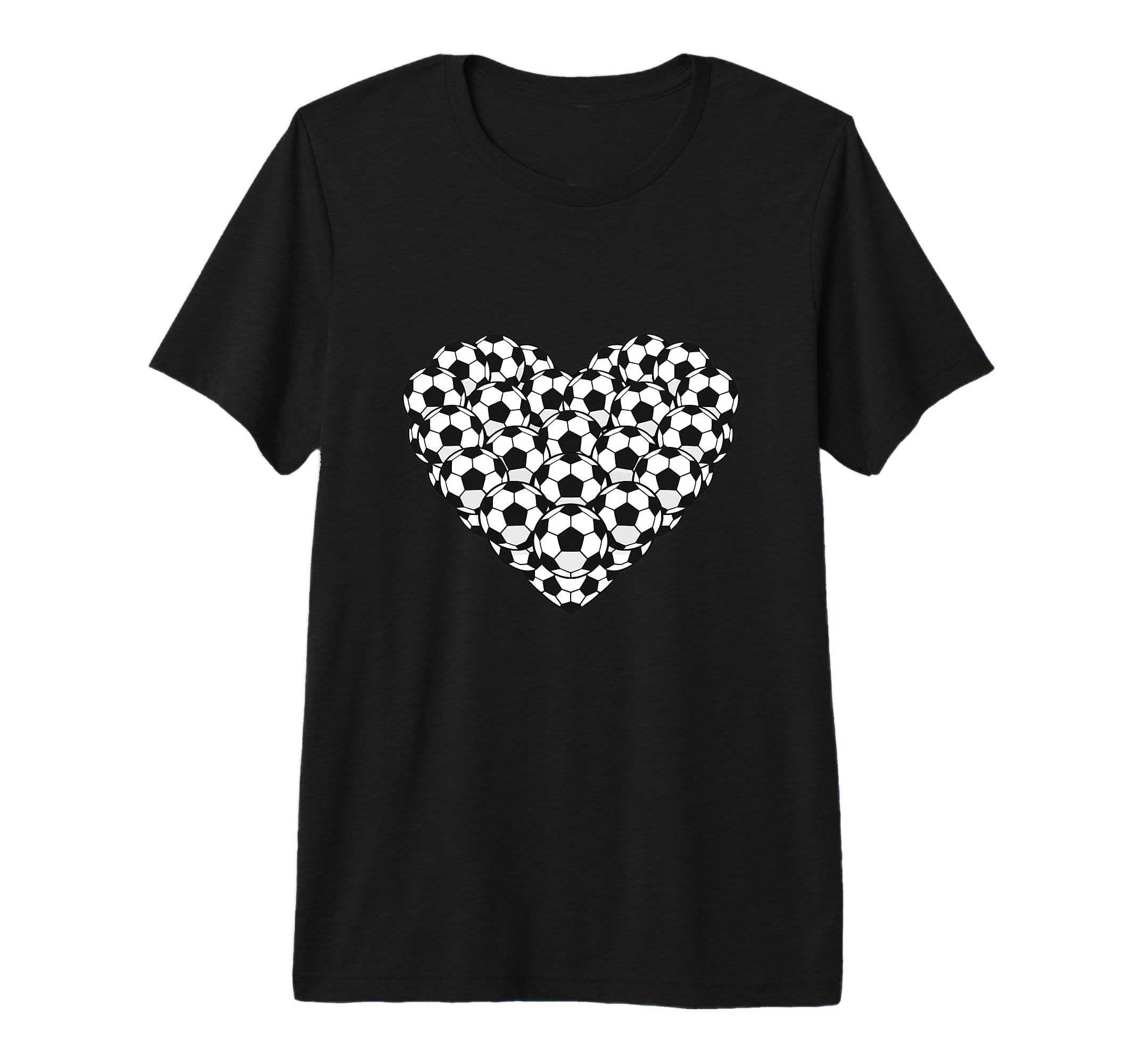Heart Shaped Soccer Ball Pattern Tri T-Shirt - Unique Graphic Men Women