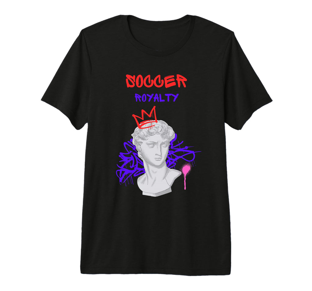 Soccer Royalty Greek Statue T-Shirt - Casual Everyday Wear Men Women