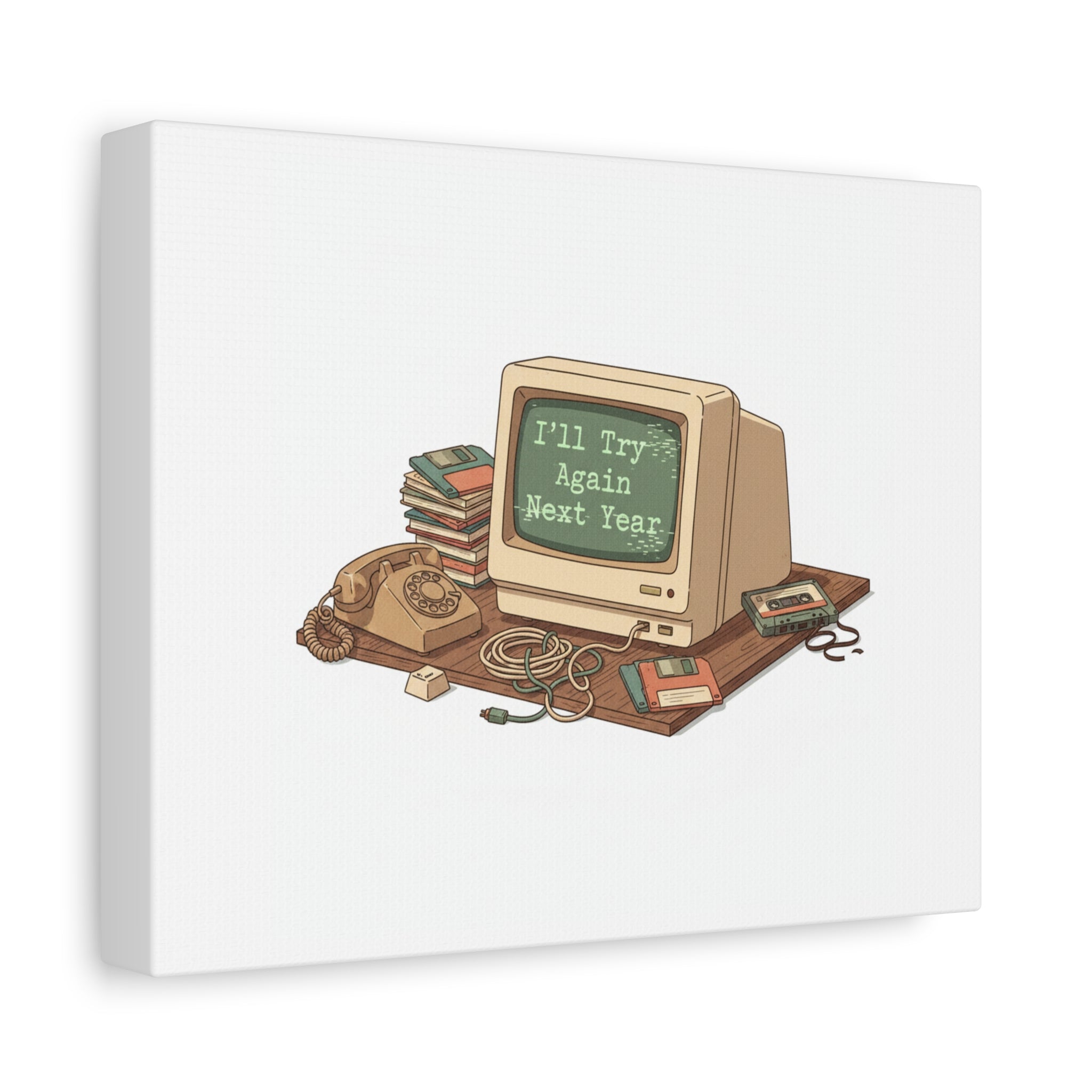 I’ll Try Again Next Year Canvas | Resolution Joke, January Burnout Poster