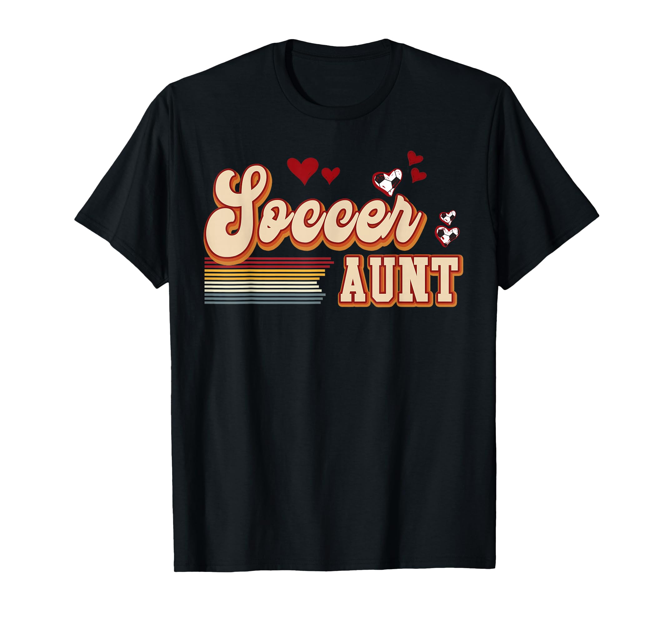 Soccer Aunt Heart Mothers Day Auntie T-Shirt - Custom Art Print Unisex