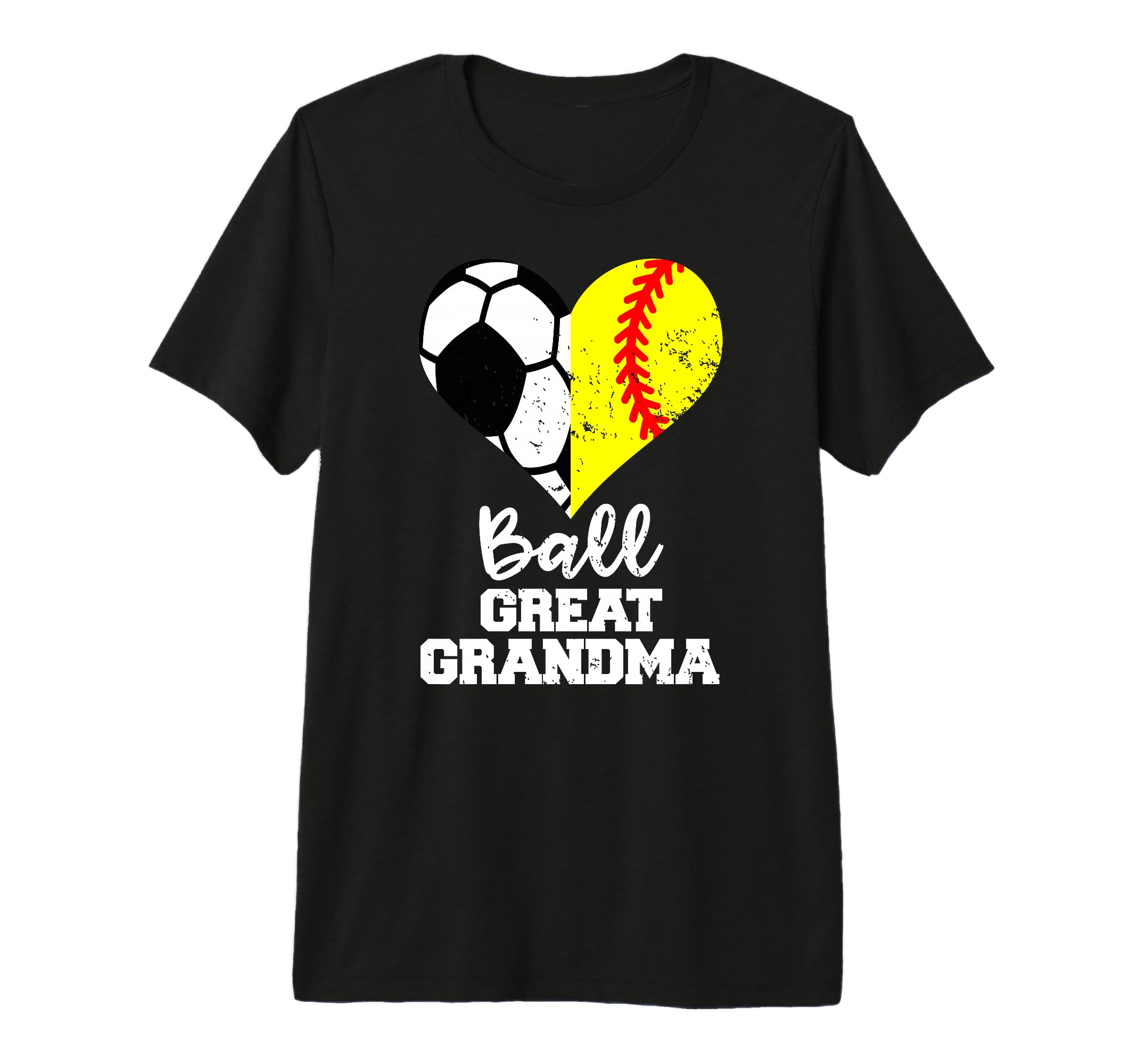 Ball Great Grandma Heart Funny Soccer T-Shirt - Custom Art Print Unisex