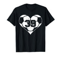 Soccer Number 39 Jersey Funny Soccer Heart T-Shirt - Unique Graphic Unisex