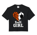 Ball Heart Funny Soccer Basketball Sweatshirt - Graphic Print Unisex