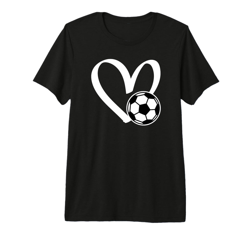 Soccer Ball Heart Tri Blend T-Shirt - Custom Art Print Unisex