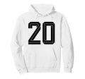 20 White Number 20 Sports Fan Soccer Hoodie - Fun Novelty Design for Adults