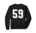 Number 59 Backside 80S 90S Team Sweatshirt - Minimalist Print Men Women