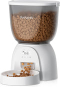 5L Automatic Cat Feeder, Timed Cat Food Dispenser, Automatic Pet Feeders Up to 6 Meal 1-20 Portion, Dual Power Supply Cats Feeder, Pet Dry Food Dispenser for Cats and Small Dogs