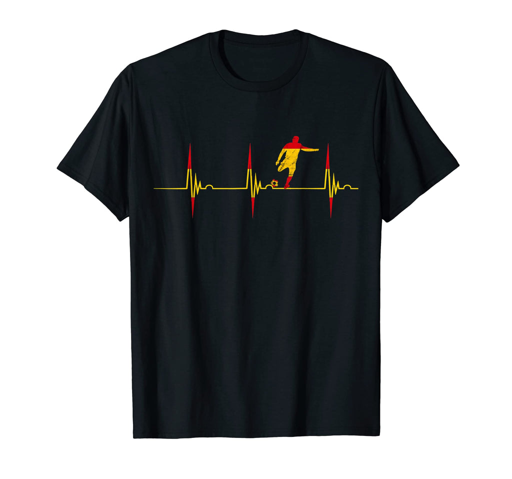 Spain Soccer Player Heartbeat Ekg T-Shirt - Novelty Apparel Men Women