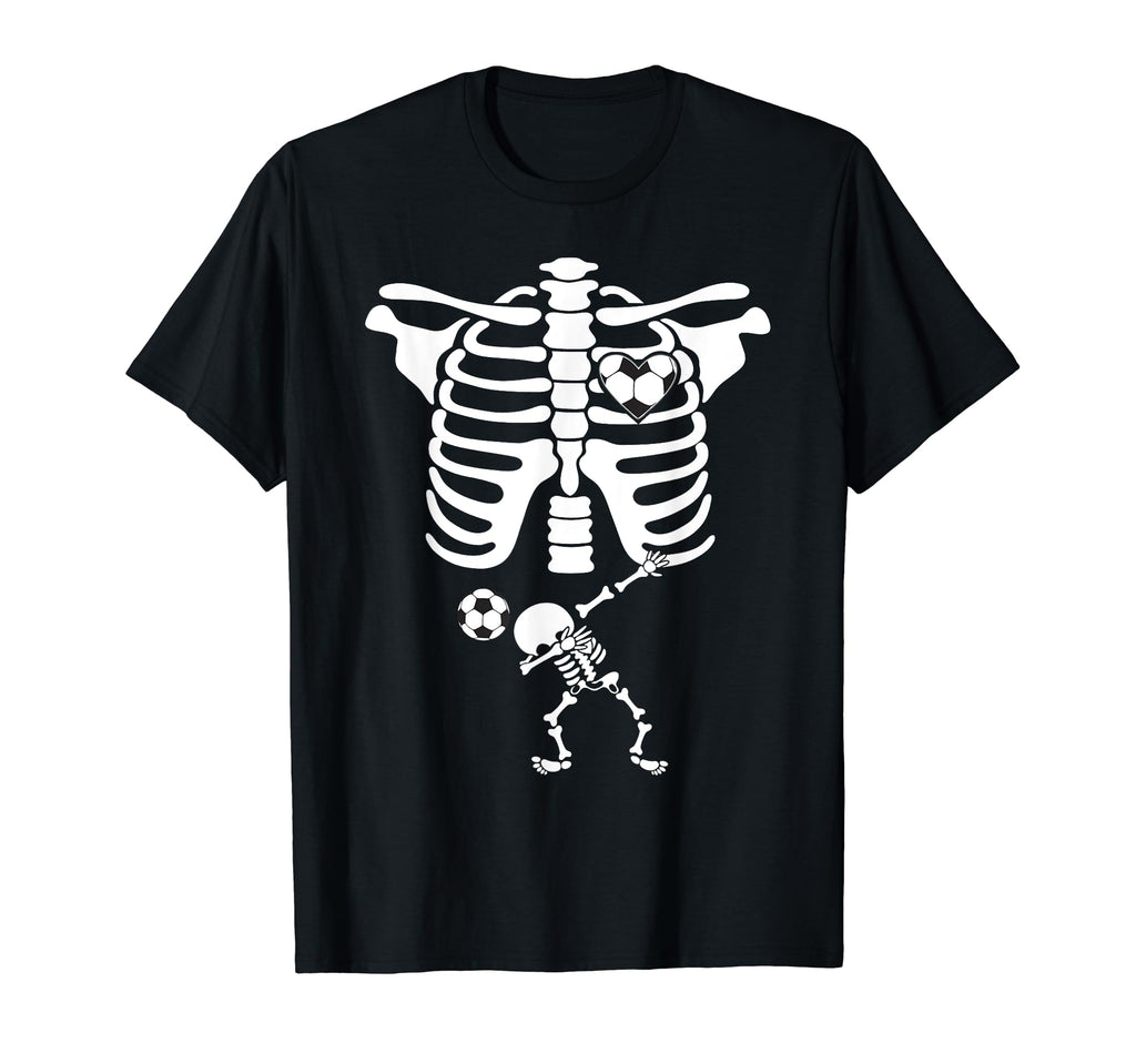 Dabbing Skeleton Soccer Funny Pregnancy X T-Shirt - Unique Graphic Unisex