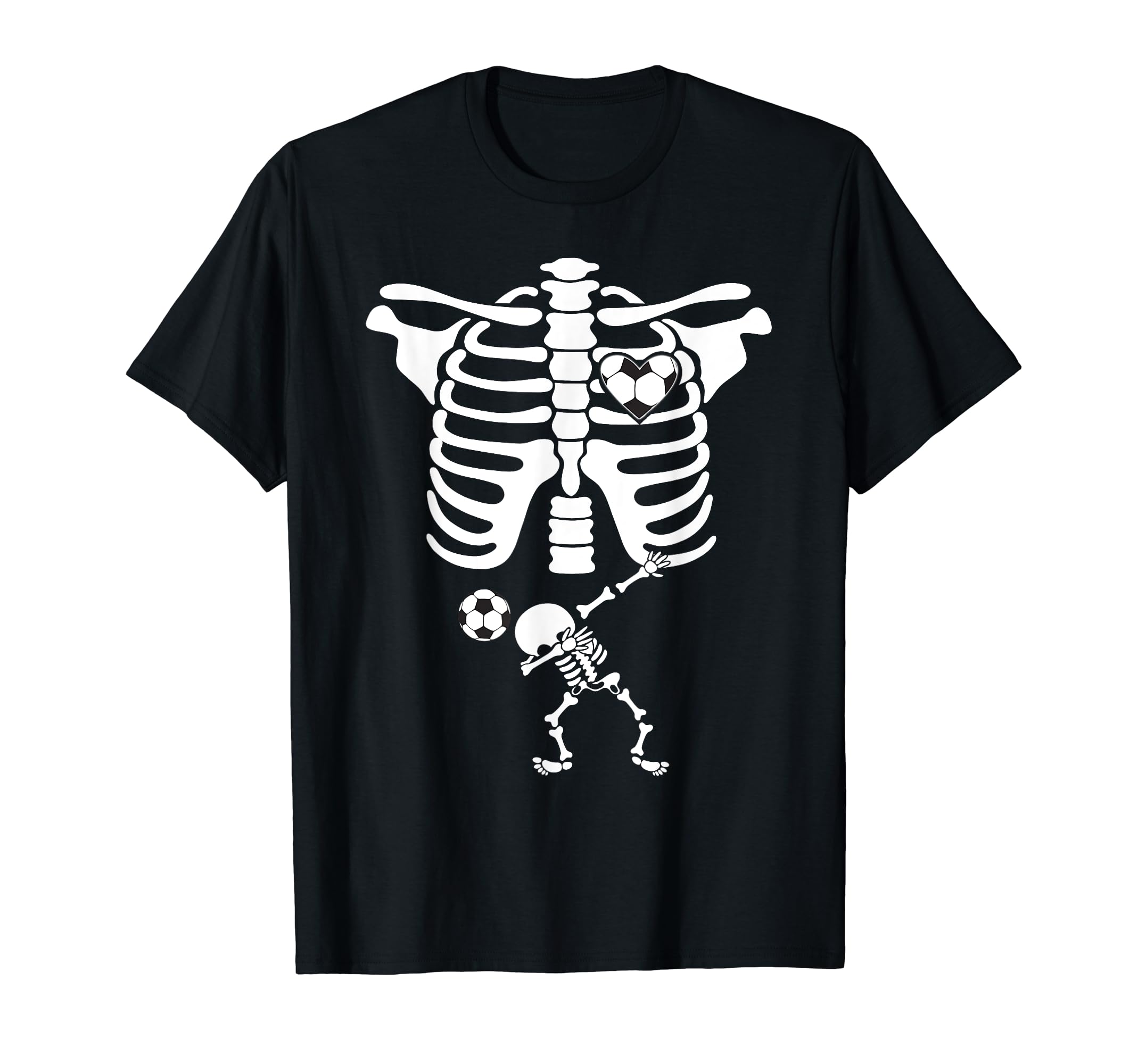 Dabbing Skeleton Soccer Funny Pregnancy X T-Shirt - Unique Graphic Unisex