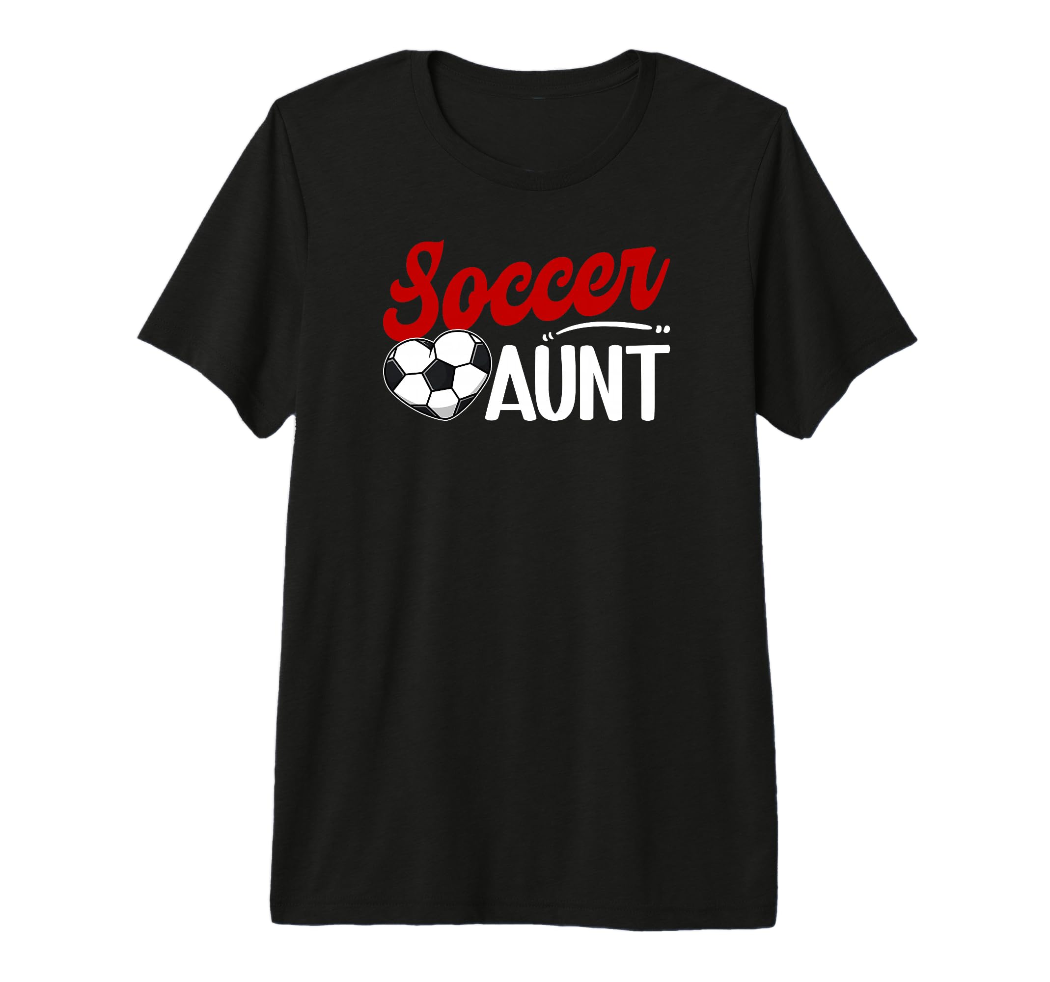 Soccer Aunt Heart Aunt Soccer T-Shirt - Fun Novelty Design Men Women
