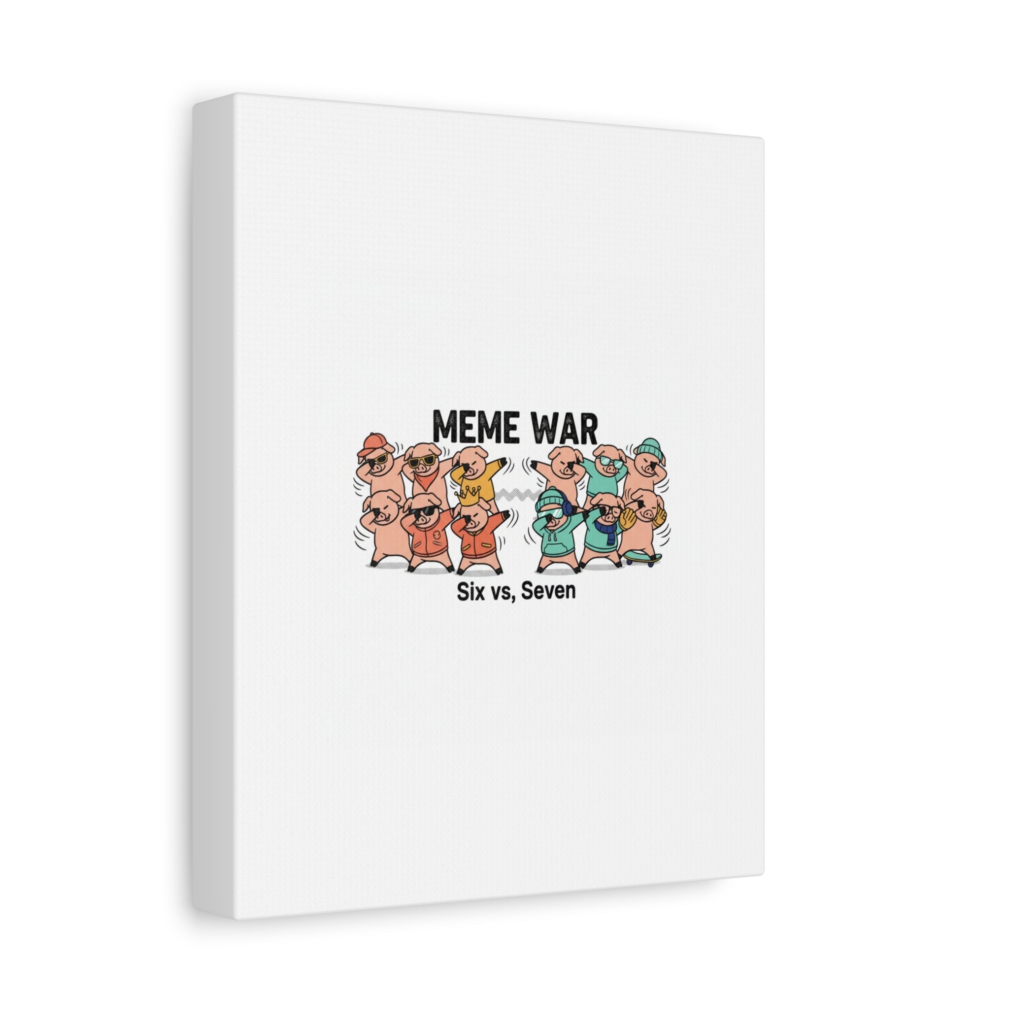 Meme War: Six vs. Seven Canvas Wall Art