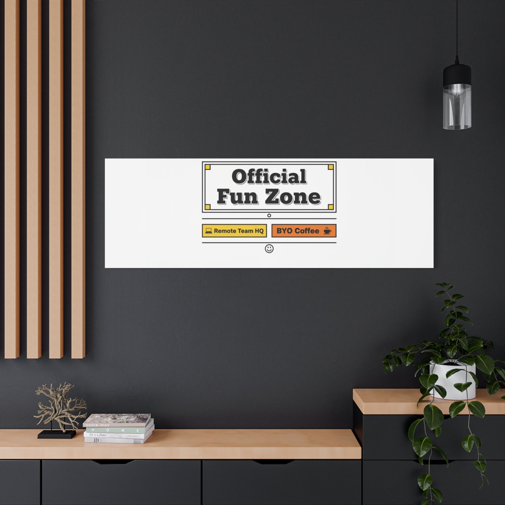 Official Fun Zone Canvas, Office Sign Parody, Workplace Humor, Notice Label