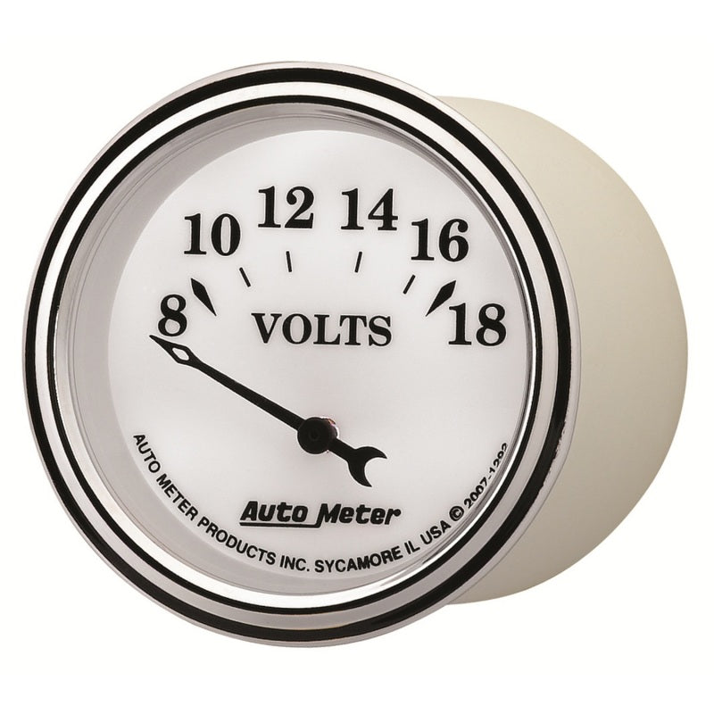 AutoMeter Gauge Voltmeter 2-1/16in. 18V Elec Old Tyme White II 1292