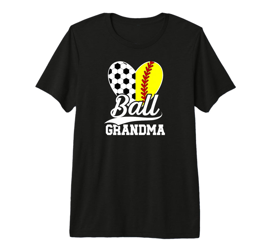 Ball Grandma Heart Soccer Softball T-Shirt - Minimalist Print Unisex