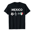 Mexico Flag Heartbeat Soccer T-Shirt - Trendy Graphic Men Women