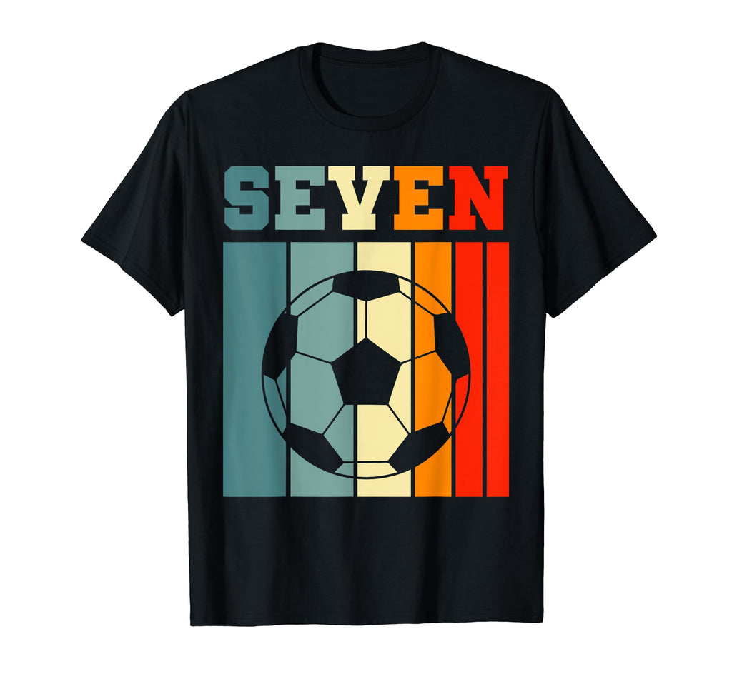 Seven 7Th Soccer Birthday Party 7 Years T-Shirt - Minimalist Print Unisex