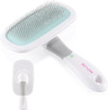 360°Rotating Dog and Cat Brush with Soft Pins Gentle Slicker Brush for Small Dogs Puppies Yorkies Poodles Cats Removes Loose Fur
