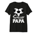 Mens Soccer Papa Heart Funny Soccer T-Shirt - Trendy Graphic for Adults
