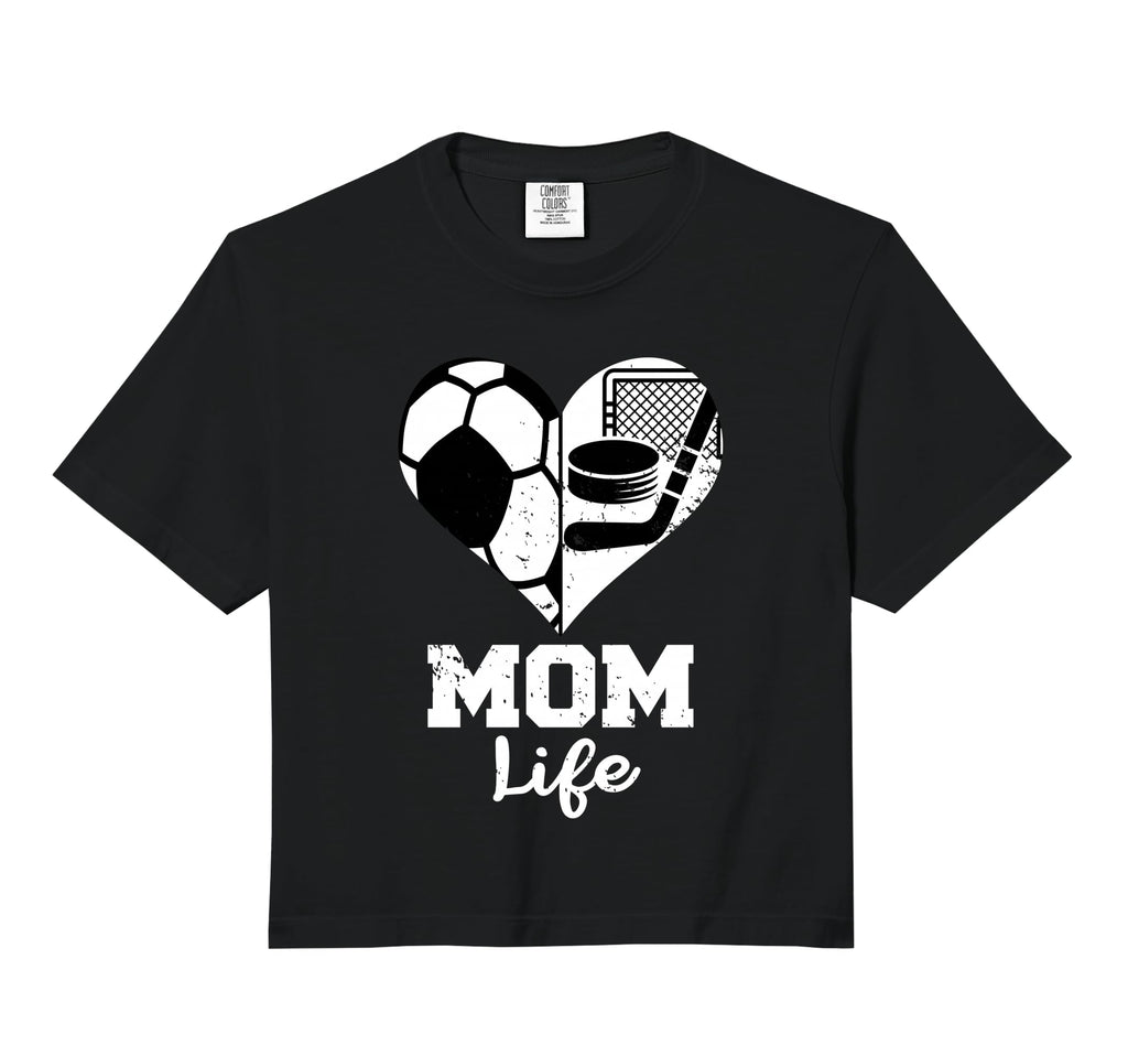 Mom Life Heart Funny Soccer Hockey Hoodie - Casual Everyday Wear Unisex