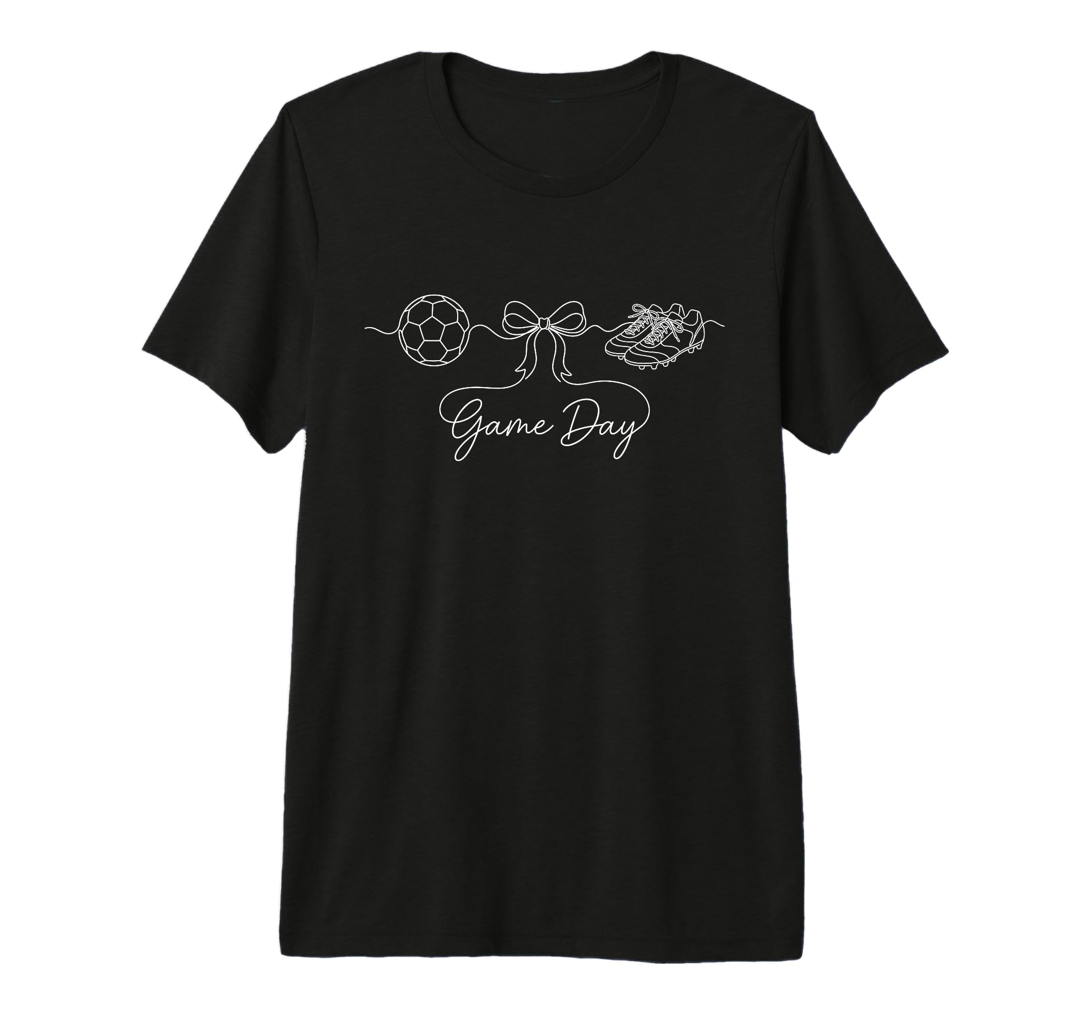 Game Day Soccer Mom Ball Bow Cleats T-Shirt - Minimalist Print Men Women