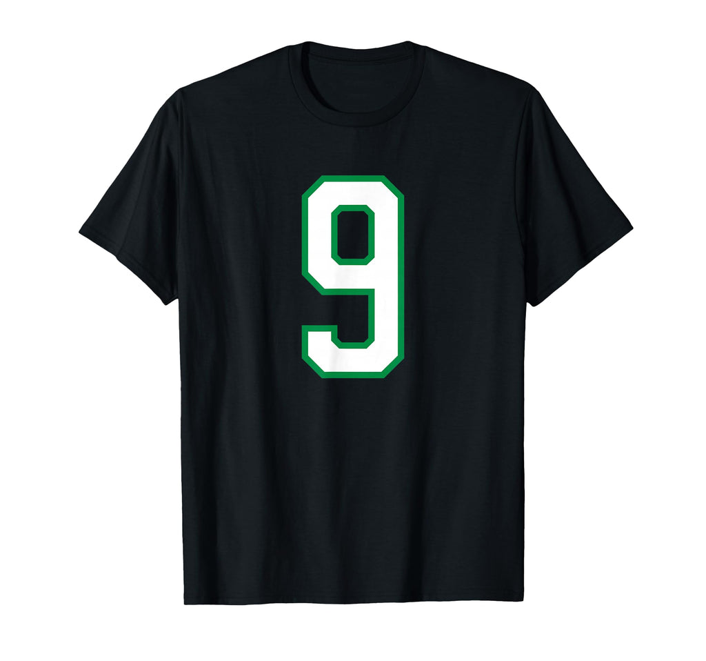 White Green Sport Team Number 9 T-Shirt - Aesthetic Graphic Men Women
