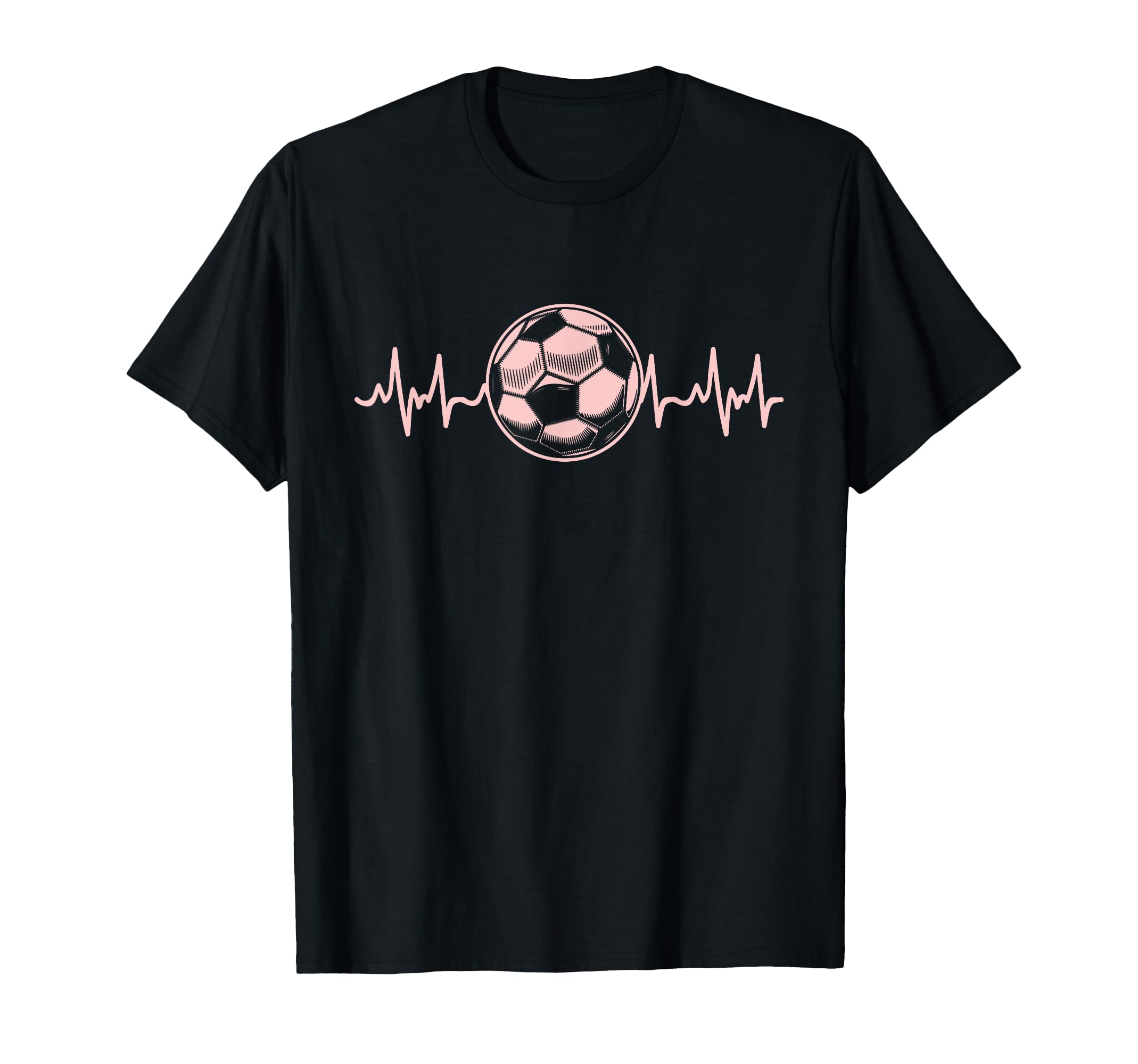 Soccer Heartbeat Sports Pastel T-Shirt - Minimalist Print Men Women