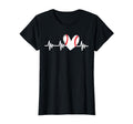 Heart Baseball Heartbeat Love Teens T-Shirt - Novelty Apparel for Adults