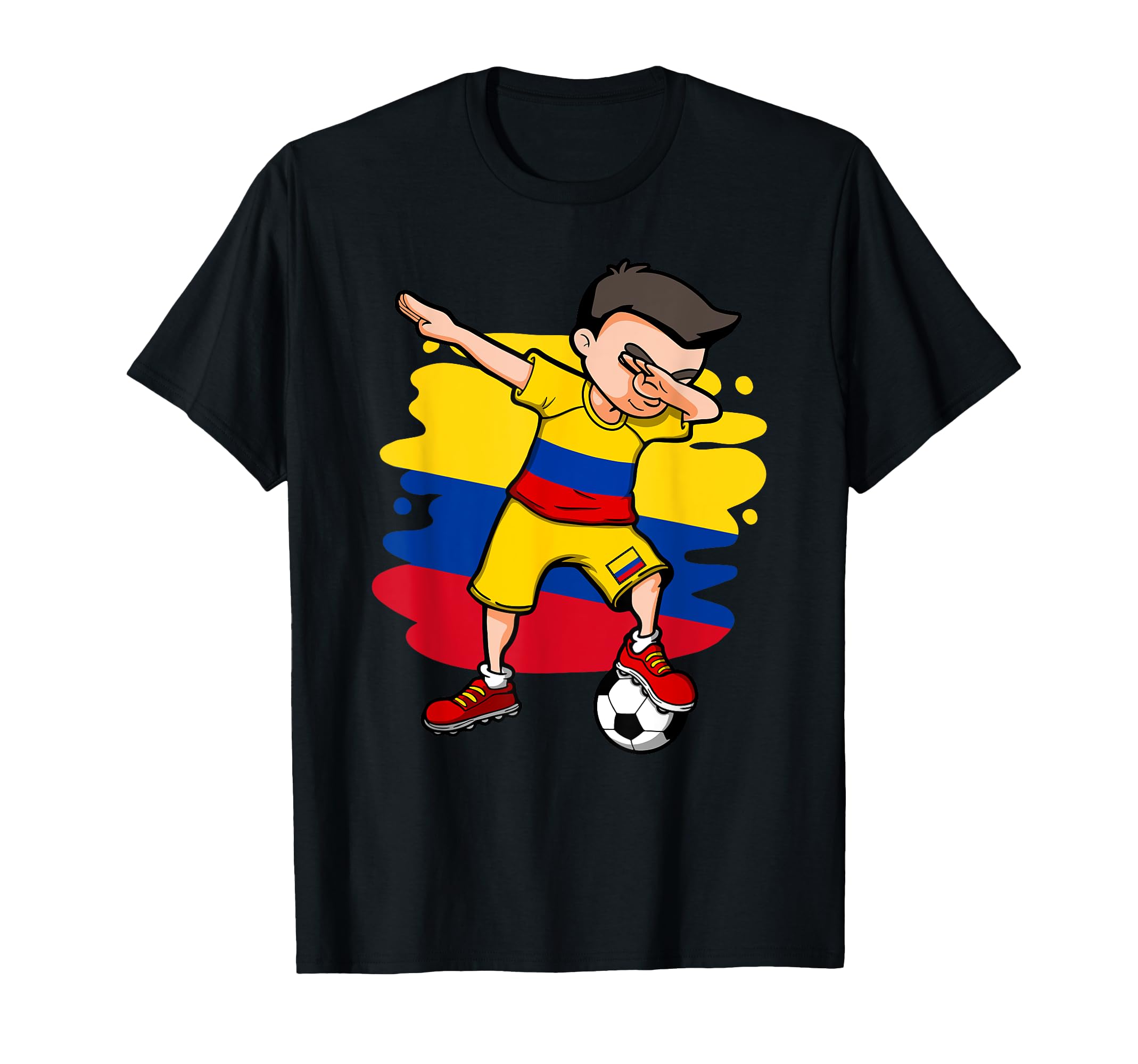 Dabbing Soccer Colombia Jersey Colombian T-Shirt - Novelty Apparel Unisex