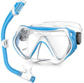 Snorkeling Gear, Dry Snorkel Set180° Panoramic Wide View,Anti-Fog Scuba Diving Mask, Professional Snorkeling Gear for Free Breathing, Swimming, Diving
