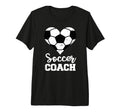 Soccer Coach Heart Funny Soccer T-Shirt - Novelty Apparel for Adults