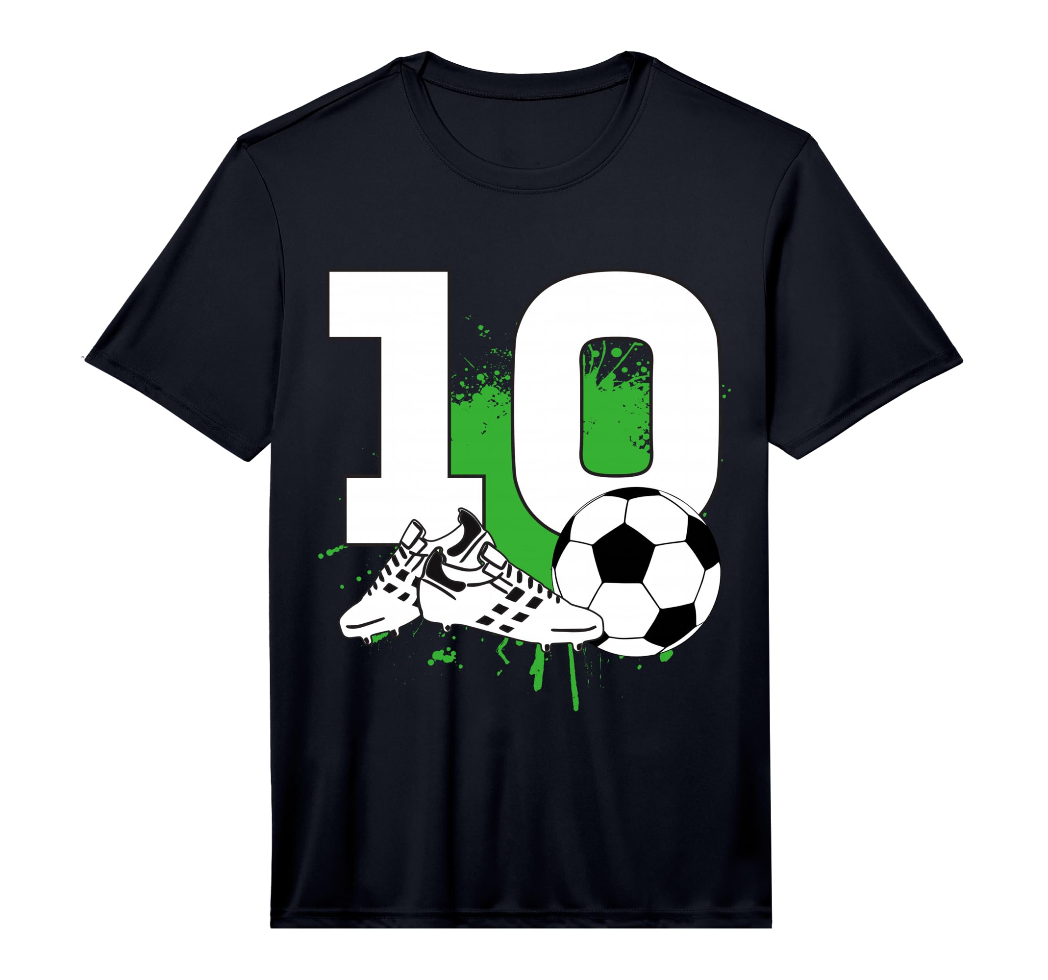 10Th Birthday 10 Years Soccer T-Shirt - Custom Art Print for Adults