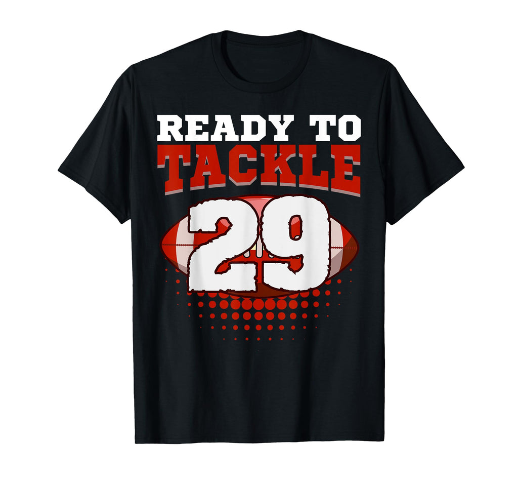 Football 29Th Birthday Player Tackle T-Shirt - Custom Art Print Men Women