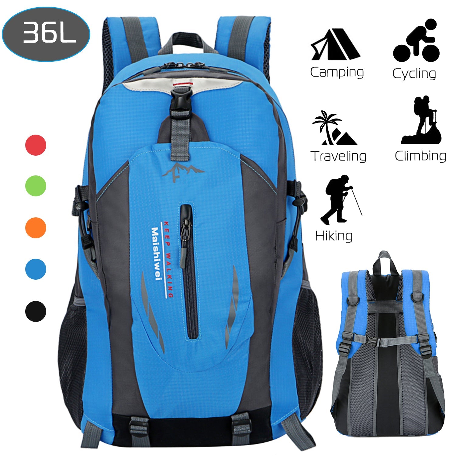 36L Outdoor Backpack Waterproof Daypack Travel Knapsack