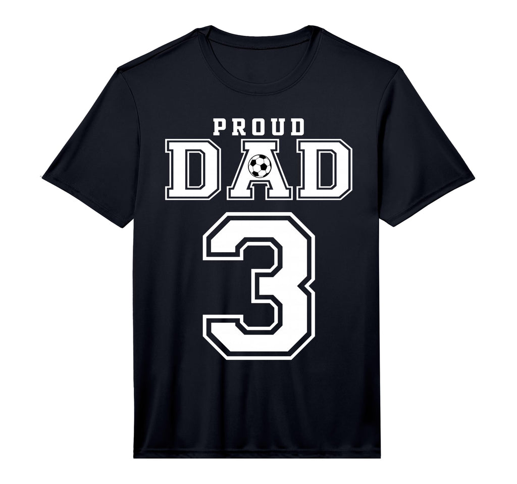 Number 3 Custom Proud Soccer Futbol Dad T-Shirt - Graphic Print Men Women