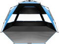 OutdoorMaster Beach Tent with Blackout Shelter Technology, Portable Beach Shade Sun Shelter Canopy for 4-6 Person with UPF 50+ UV Protection, Easy Setup Pop Up Tent Family Size