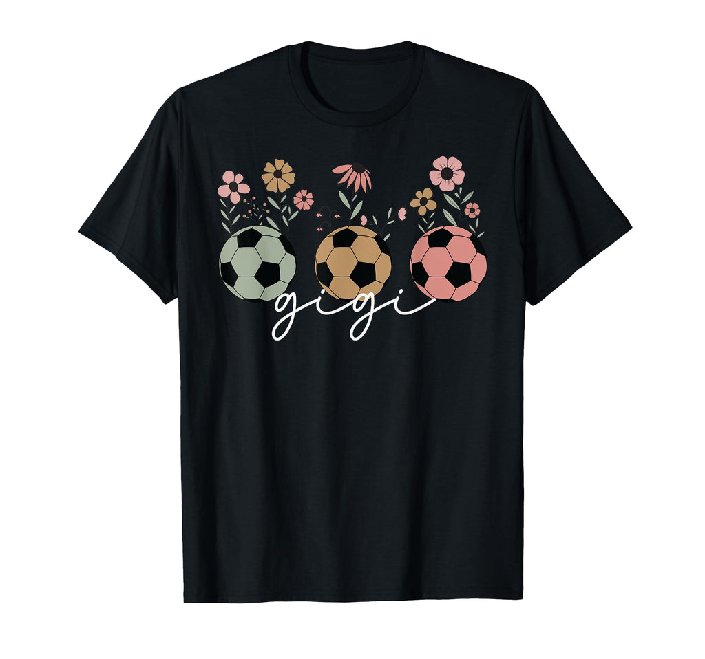 Soccer Gigi Grandma Floral Wildflower T-Shirt - Minimalist Print Men Women