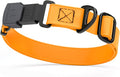 Dogline Biothane Waterproof Dog Collar with Herm Sprenger Black Stainless Steel Quick Release Buckle – Heavy Duty Tactical Durable Collar for Dogs – Comfortable, Safe Pet Collar W 1" L15-25 Tangerine