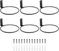 6 Pack 8 Inch Wall Flower Pot Holder Ring Plant Hanger, Metal Planter Hooks Wall Mounted Bracket Heavy Duty for Outdoor Indoor