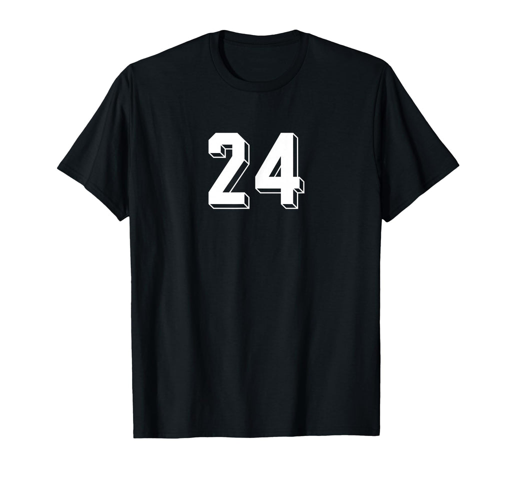 Number 24 80S 90S Soccer Team Jersey T-Shirt - Novelty Apparel for Adults