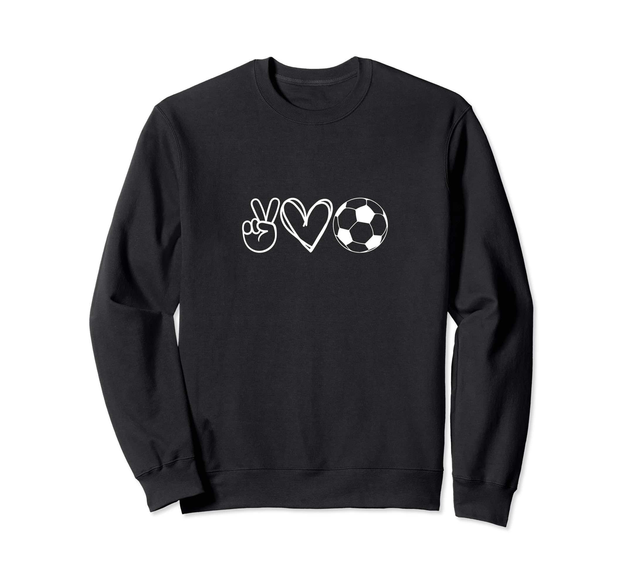 Peace Love And Soccer Football Sweatshirt - Custom Art Print Men Women