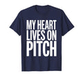 My Heart Lives Pitch Soccer Lover T-Shirt - Minimalist Print Unisex