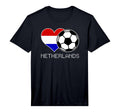 Netherlands Soccer Dutch Flag Love T-Shirt - Graphic Print for Adults