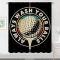 Golf Blackout Curtains for Boy Girl Room Darkening Decor,Sport Theme and White Motto Dark Background Bedroom Living Room Home Rod Pocket Thermal Insulated Window Curtain/Drapes Panel,42x63 Inch…