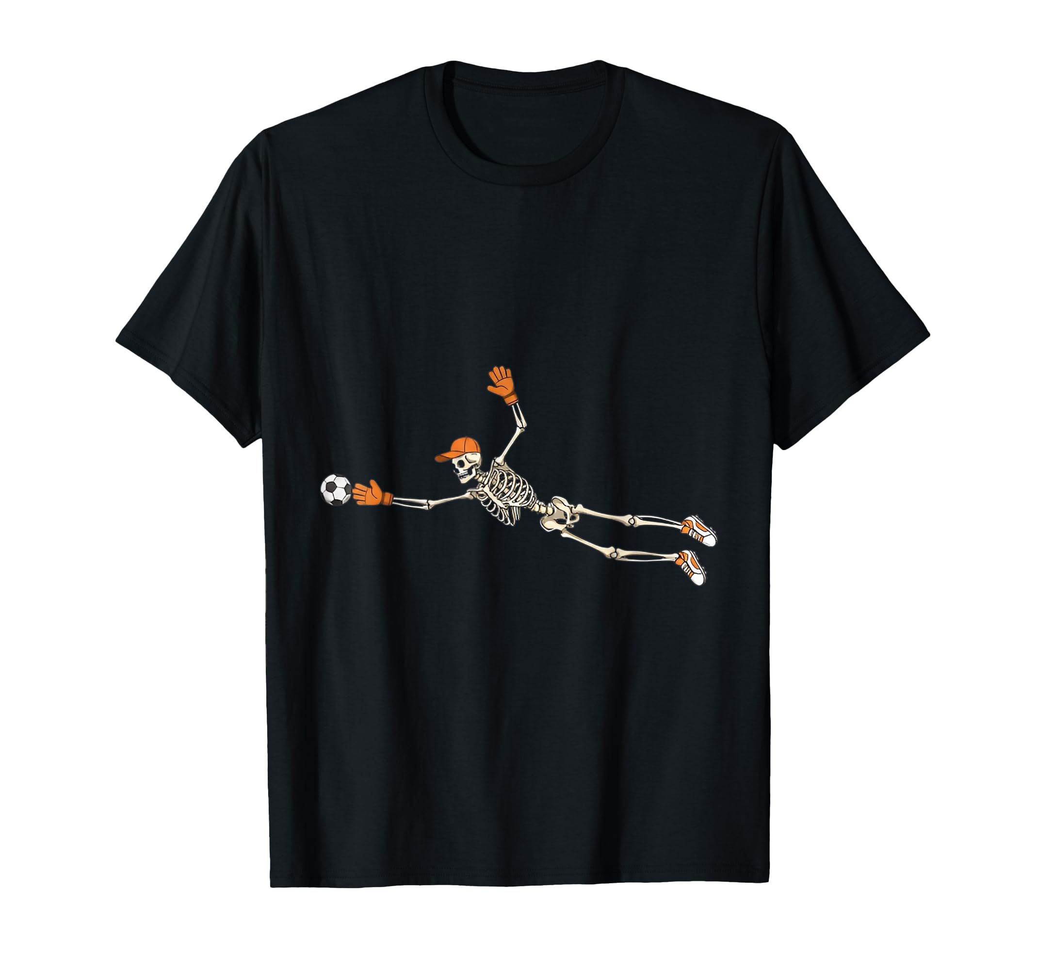 Skeleton Goalkeeper Soccer Funny T-Shirt - Fun Novelty Design Unisex