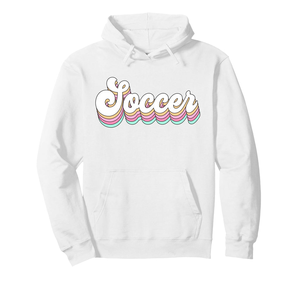 Soccer Pastel Groovy Lettering Hoodie - Streetwear Style for Adults