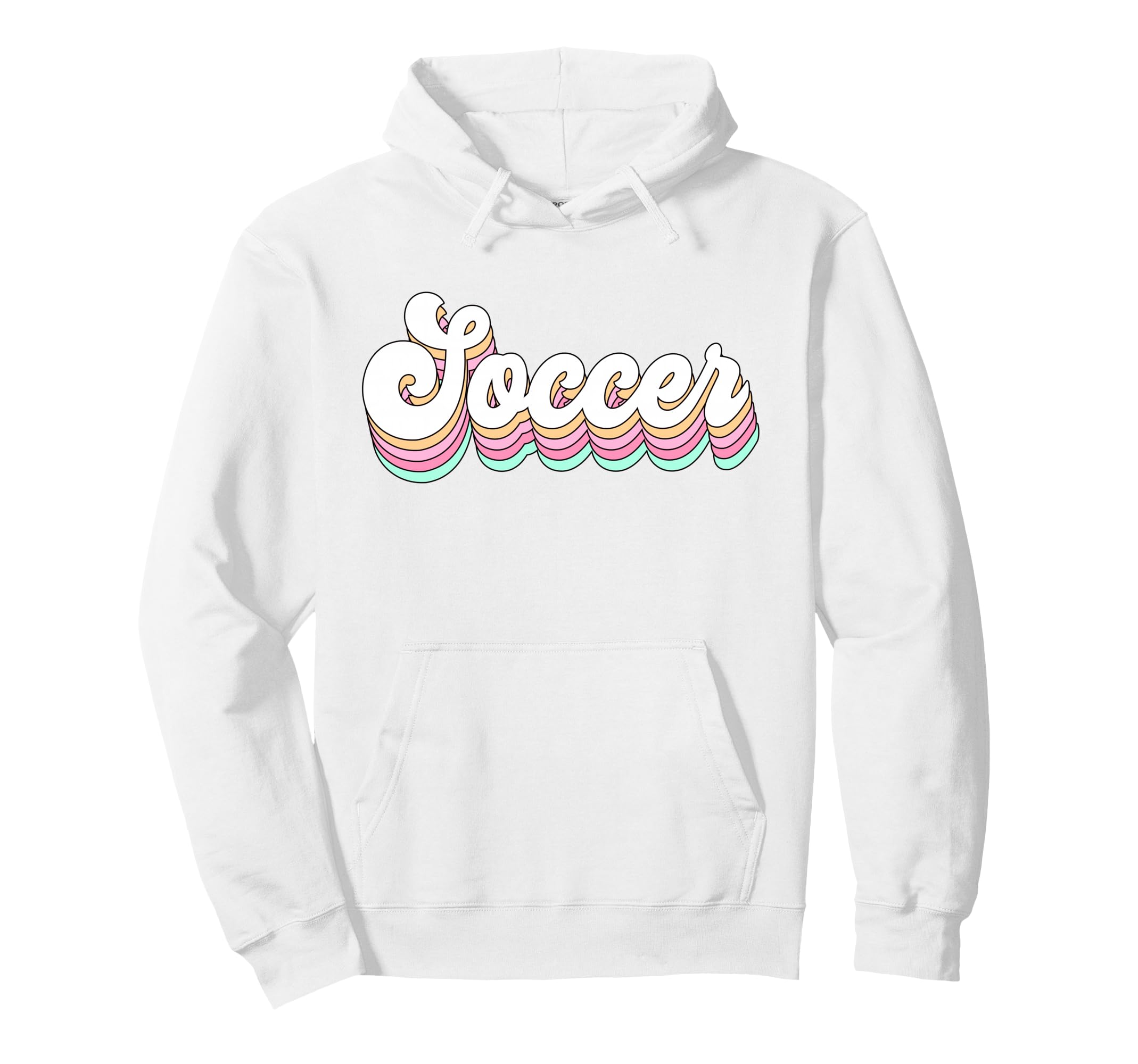 Soccer Pastel Groovy Lettering Hoodie - Streetwear Style for Adults