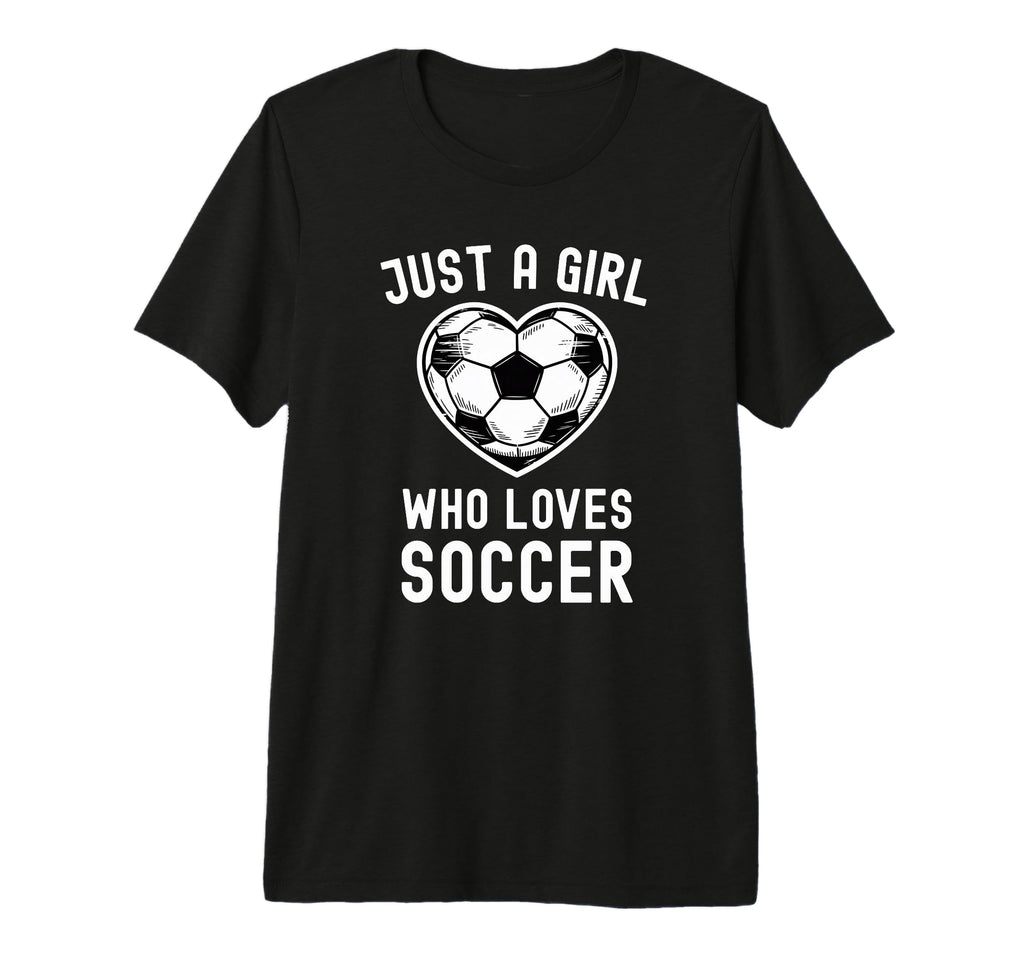 Just Who Loves Soccer Heart Player T-Shirt - Minimalist Print for Adults