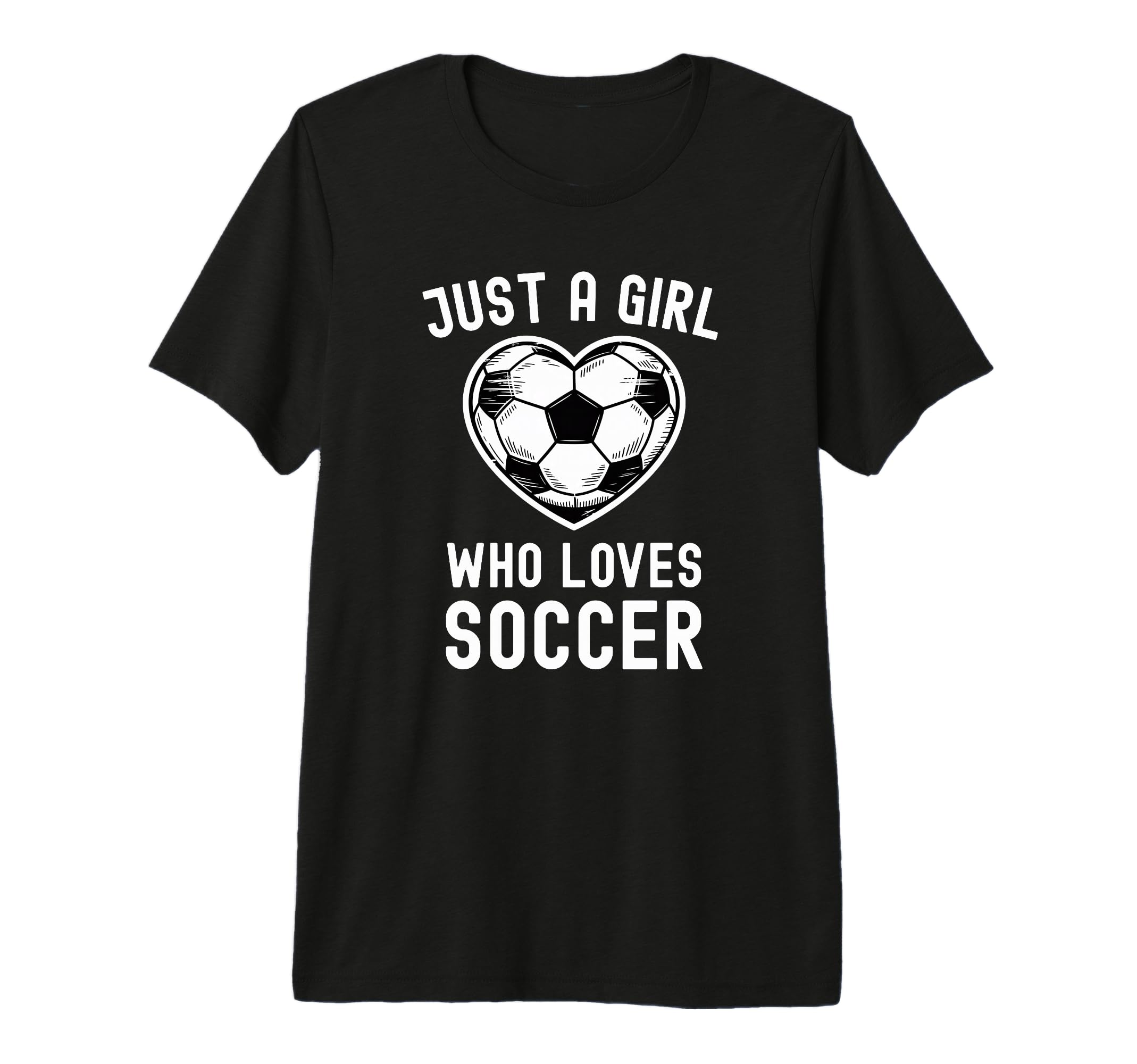 Just Who Loves Soccer Heart Player T-Shirt - Casual Everyday Wear Unisex